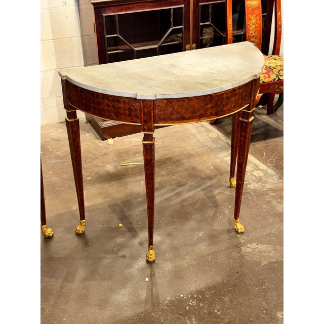 Traditional Pair of 19th C. Italian Walnut Consoles For Sale - Image 3 of 9