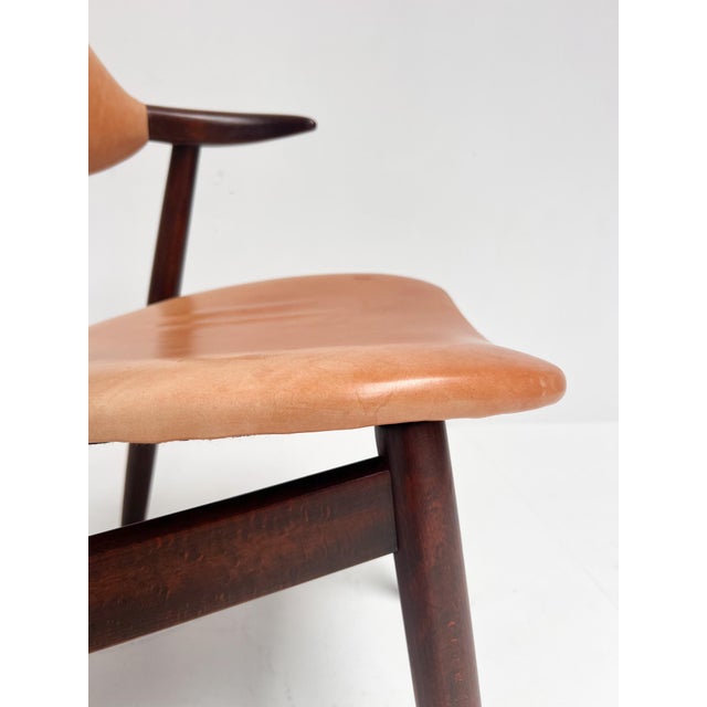 Wood Cognac Coloured Cowhorn Chair, 1970s For Sale - Image 7 of 15