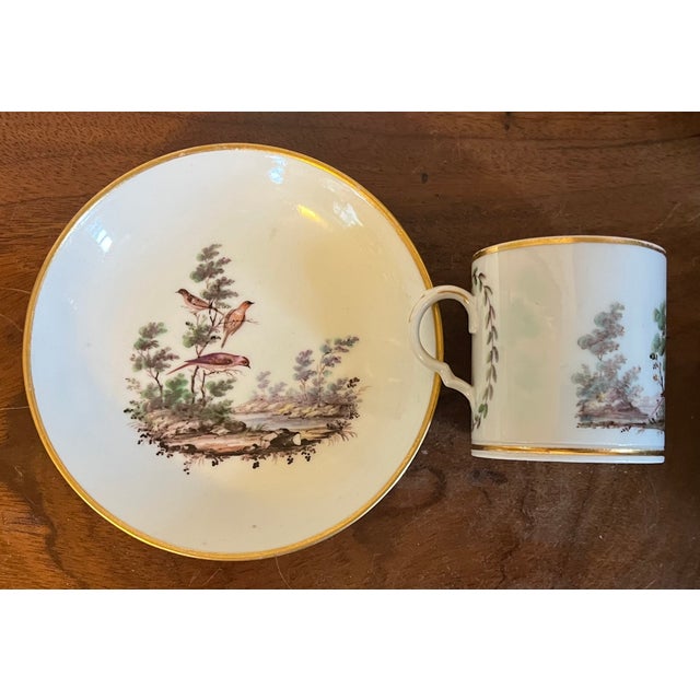 Antique 18th Century Italian Doccia Porcelain Coffee Can Cup and Saucer, Circa 1790 For Sale - Image 10 of 12