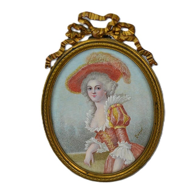 Darcet, Portrait Miniature of a Lady from the Rococo Period, 1800s, Painting, Framed For Sale - Image 11 of 11