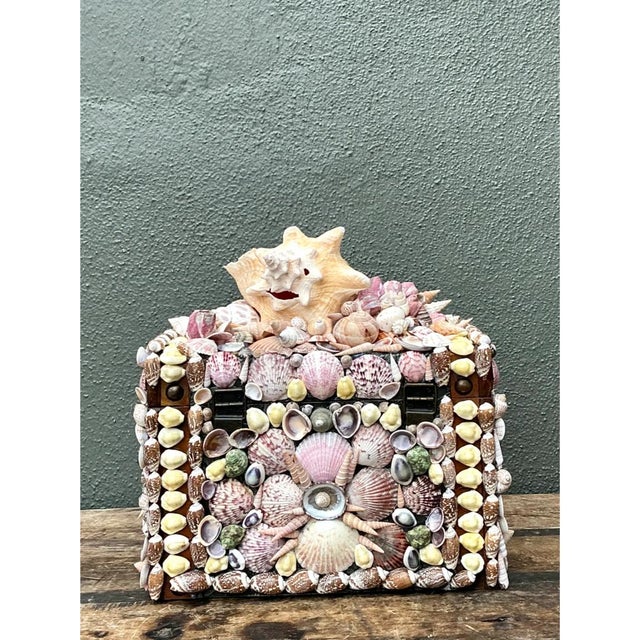 Vintage Shell Embellished Decorative Box For Sale - Image 9 of 12