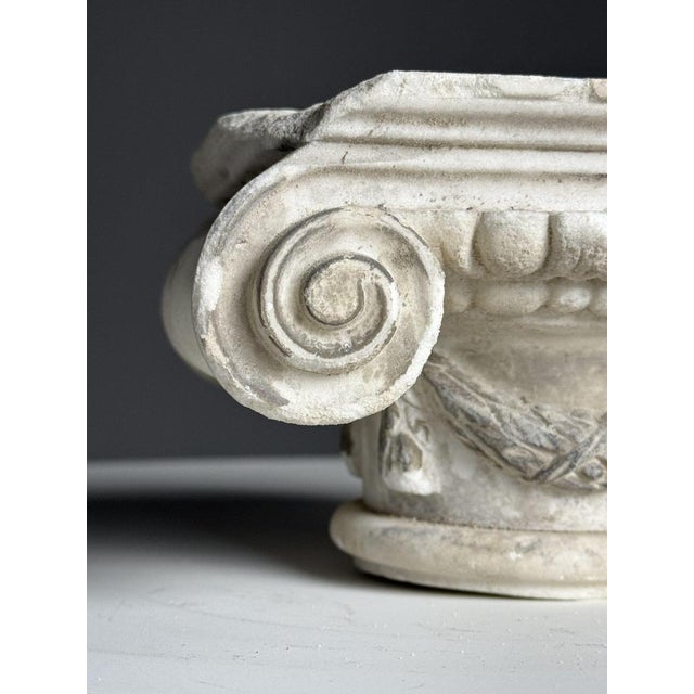 Stone Ionic Hand Carved Marble Capital For Sale - Image 7 of 12