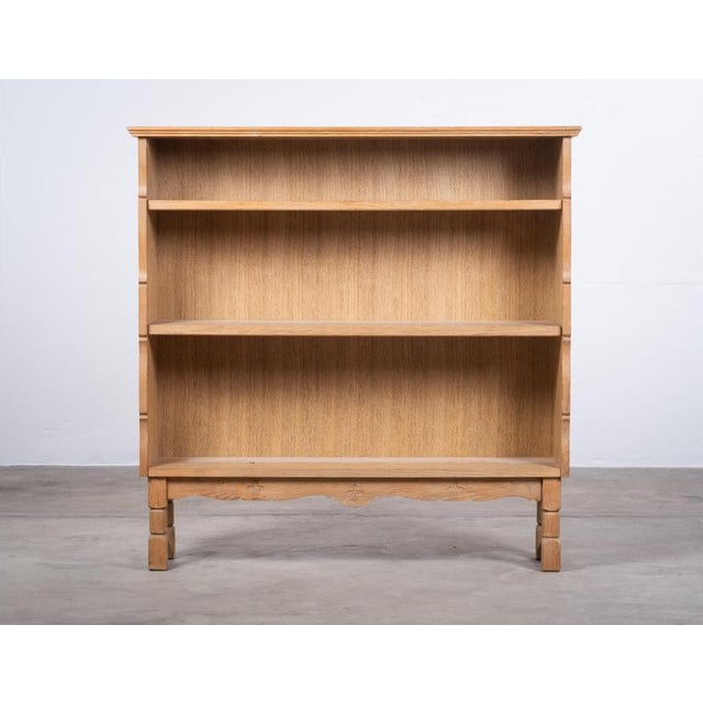 Vintage Danish Brutalist Oak Bookcase, 1970s For Sale - Image 4 of 8