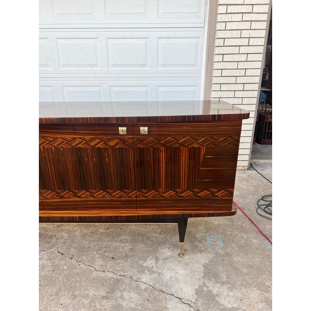 Wood French Art Deco Modern Macassar Ebony Sideboard or Buffet 1940's For Sale - Image 7 of 12