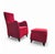Set of Senta Armchair and Ottoman in Red Velvet by Gerard van den Berg for Wittmann For Sale - Image 15 of 18
