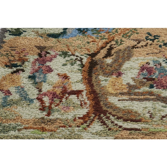 Rug & Kilim Vintage Swedish Rya Rug With Impressionistic Pictorial Design - Rug & Kilim For Sale - Image 4 of 9
