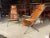 Set of Accent Tan Leather Chairs For Sale - Image 4 of 12