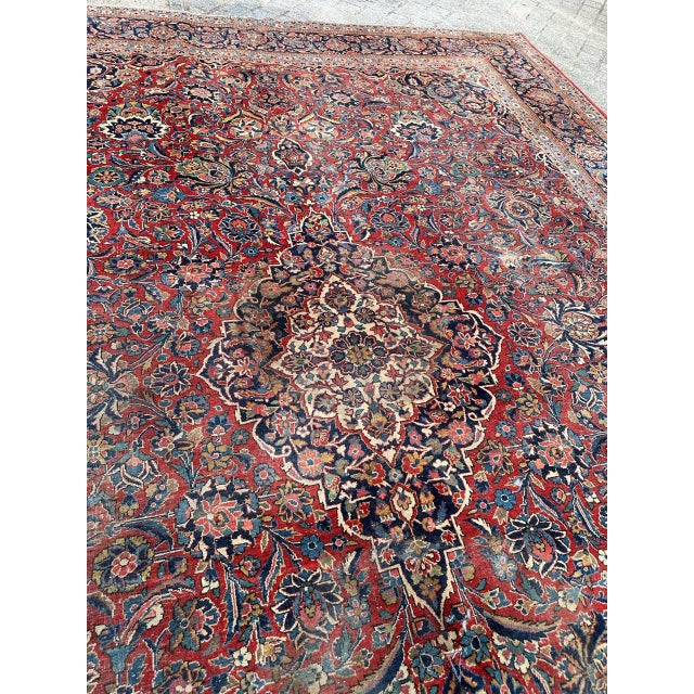 Large Antique Kashan Rug, 1920s For Sale - Image 10 of 18