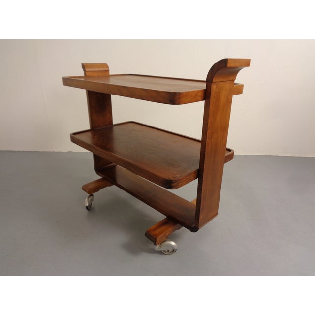 Art Deco Rollable Serving Cart, 1930s For Sale - Image 4 of 18