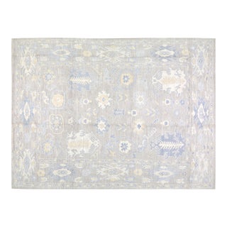Turkish Oushak Hand Knotted Wool Rug, 12'x15'1" For Sale
