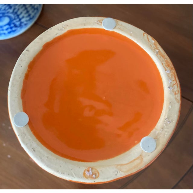Mid-Century Modern Charming Mid Century Modern Style Orange Ceramic Vase For Sale - Image 3 of 3
