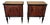 Mid-Century Art Deco Italian Bedside Tables in Walnut with Glass Top, 1950s, Set of 2 For Sale