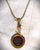 1980s Antique Carved Carnelian Gold Round Pendant Necklace, Initial "F", Snake Chain, Toggle For Sale - Image 5 of 12