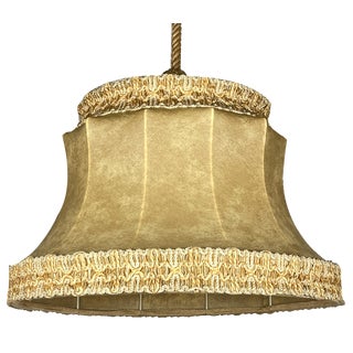 Vintage Rawhide Pendant Lamp, 1950s For Sale