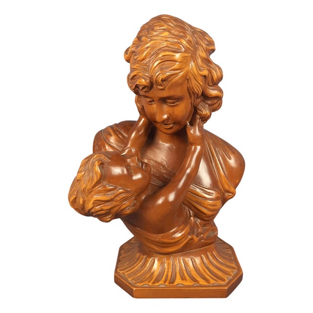 Carved Wooden Sculpture of Mother with Child, Italy, 1960s For Sale