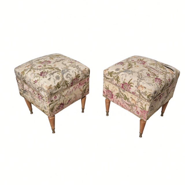 Ottomans in the style of Gio Ponti, 1950s, Set of 2 For Sale - Image 6 of 7