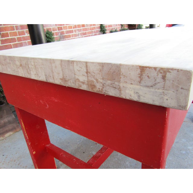 Vintage Butchers Block Table Kitchen Island 1950s For Sale - Image 12 of 12