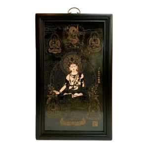 Chinese Framed Porcelain Buddhist Temple Plaque Saptalochana Tara