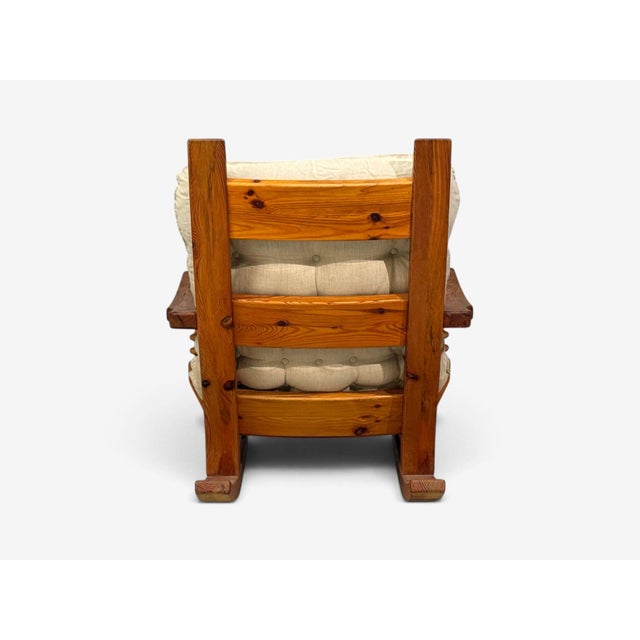 Collden, Swedish Modern, Large Rocking Chair, Pine, Fabric, Sweden, 1970s For Sale - Image 14 of 14