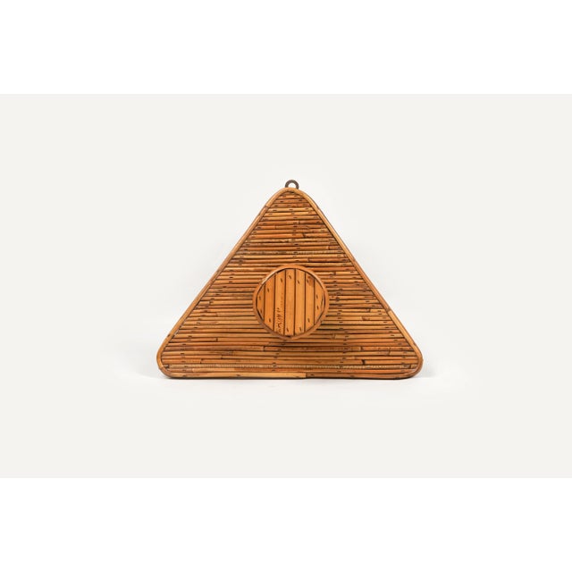 Bamboo and Rattan Triangular Coat Rack Stand in the style of Vivai Del Sud, Italy, 1960s For Sale - Image 6 of 11