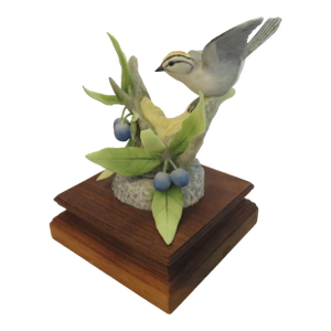 Vintage Marcel E. Moussalli Golden-Crowned Kinglet Yellow Bird-Porcelain Figurine