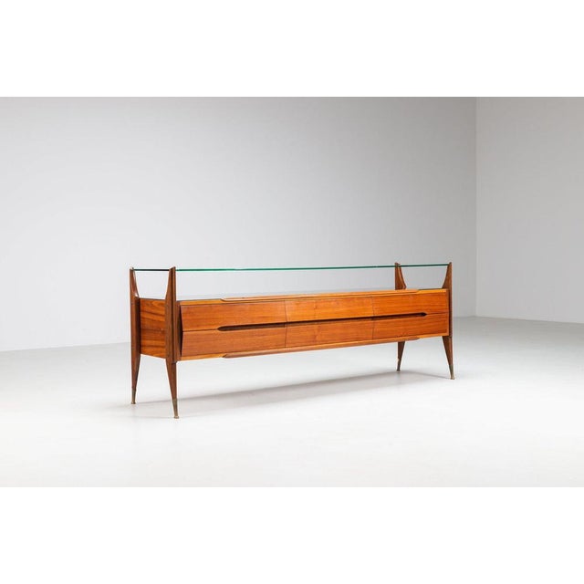 Italian Walnut Sideboard attributed to G. Cecchini and C. Cantu, Italy, 1950 For Sale - Image 4 of 18