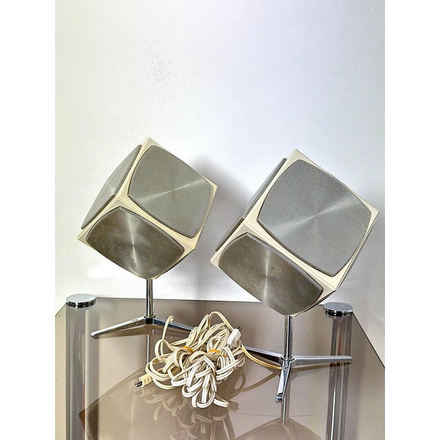 Beige Vintage Audiorama 700 Speakers from Grundig, Germany, 1975, Set of 2 For Sale - Image 8 of 11