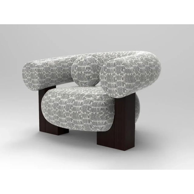 Cassette of the Armchair in Coymbetra Blue and Dark Oak by Alter Ego for Collector, in New conditions. Designed from 2000