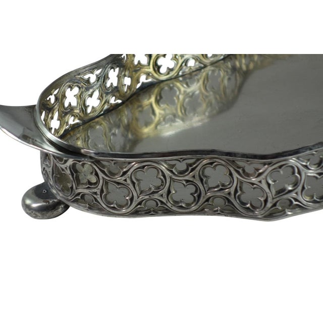 Vintage Italian Art Deco Metal Silverplate Tray by Arrigo Finzi, 1940s For Sale - Image 10 of 13