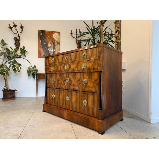 Antique Biedermeier Writing Desk in Walnut For Sale - Image 5 of 18