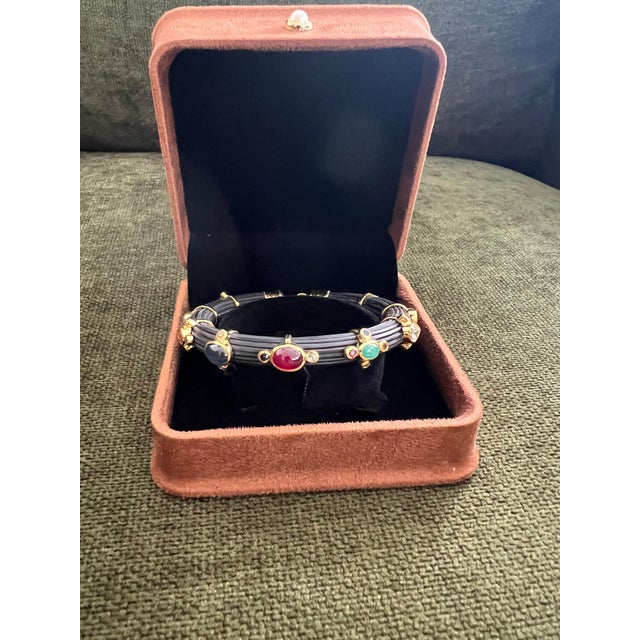 Bochic "Capri" Ruby & Multi Color Sapphire Choker Set In 18K Gold & Silver For Sale In New York - Image 6 of 18