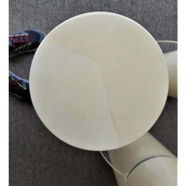 Karl Springer Style Dining Table Base or Display Stands Faux Goatskin For Sale - Image 9 of 11