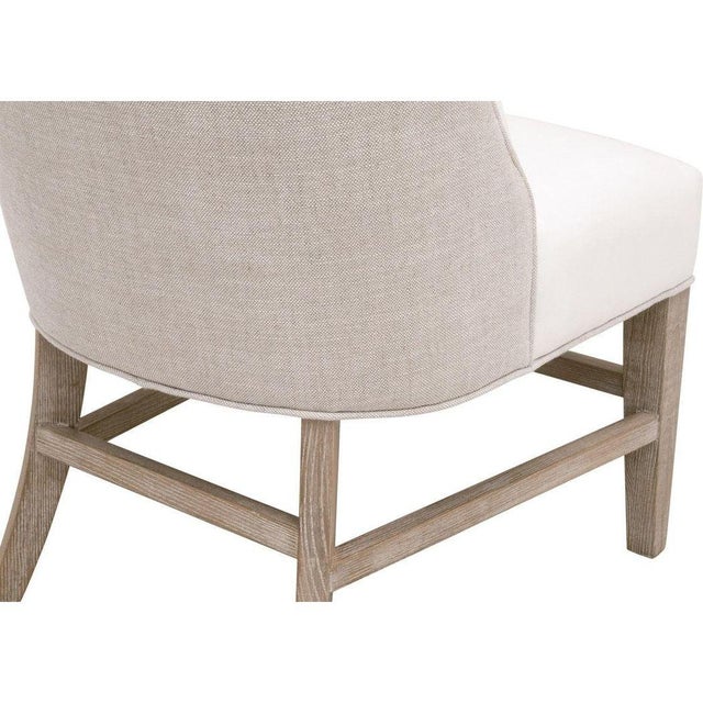 Wood Essentials For Living Duet Performance Fabric White Armless Head Chair - Set of 2 For Sale - Image 7 of 9