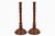 English Antique Pair Mahogany Tall Turned Candlesticks For Sale - Image 3 of 7
