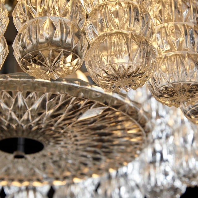 Glass and Chrome Chandelier For Sale - Image 4 of 18