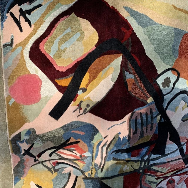 Silk Wall Rug after Painting by Kadinsky For Sale - Image 4 of 18