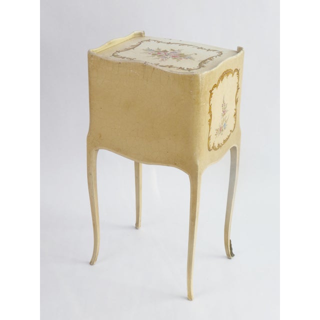 Vintage Venetian Louis XV Hand-Painted Floral Nightstand with Drawers, 1920s For Sale - Image 10 of 13