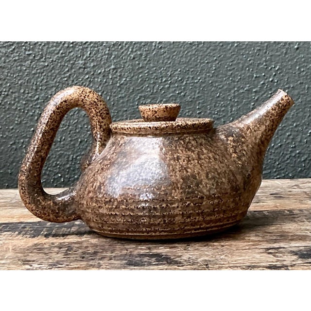 Vintage Handcrafted Ceramic Teapot For Sale - Image 15 of 15