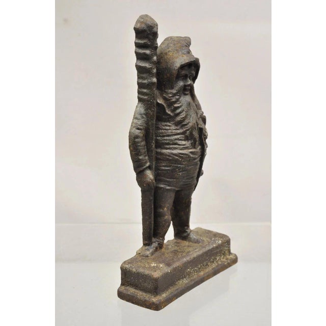Antique Bradley & Hubbard Victorian Cast Iron Figural Warrior Gnome Doorstop For Sale - Image 9 of 12