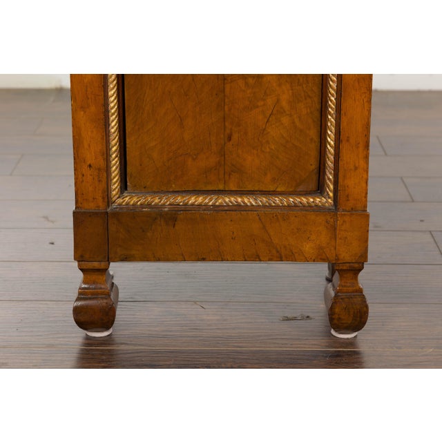 1800s Italian Walnut Bedside Cabinets with Giltwood Twisted Rope Motif, Pair For Sale - Image 12 of 12