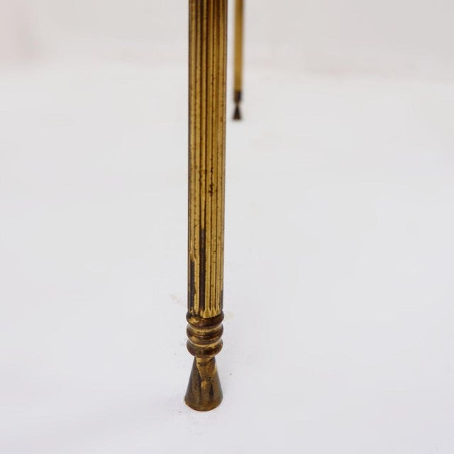 Brass Side Table with Double Glass Top in the style of Maison Jansen, 1940 For Sale - Image 6 of 16