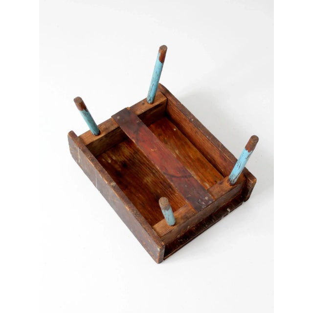 Wood Vintage Rustic Low Stool For Sale - Image 7 of 10