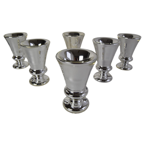 Biedermeier Amalgam Glass Goblets in Peasant Silver, 1860s, Set of 6