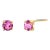 Matched Pair Pink Sapphire 0.65 Carat 0.20 Inch 14 Karat Yellow Gold Stud Earrings - 2 Pieces For Sale