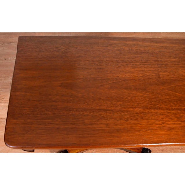 American 1900s Antique American Empire Solid Mahogany Flip-Top Game Table / Console Table For Sale - Image 3 of 18