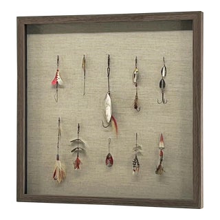 Antique Fishing Lures Framed 10 Lures For Sale