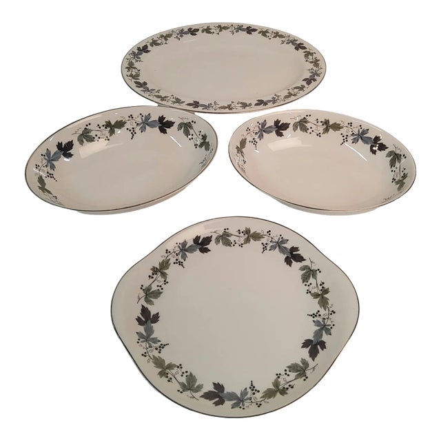 1960s Royal Doulton Hostess Set- Burgundy- 4 Pieces For Sale