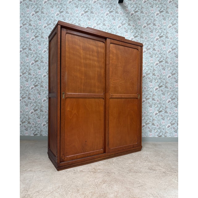 Large Parisian Wardrobe with Sliding Doors, 1940s For Sale - Image 4 of 16
