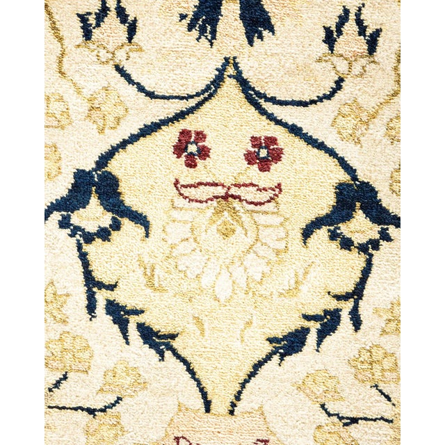 Traditional Eclectic, One-of-a-Kind Hand-Knotted Area Rug in Ivory, 9' 1" x 12' 6" For Sale - Image 3 of 8