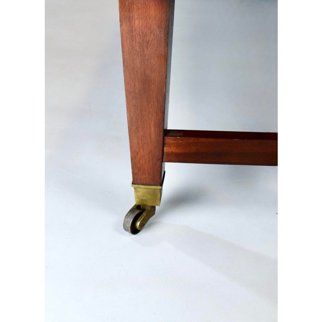 Classic Vintage Hepplewhite Velvet Sofa on Brass Casters For Sale - Image 11 of 12